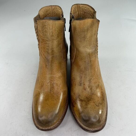 Bed Stu Countess Womens Tan Rustic Leather Bootie US 9.5 Side Zip Ankle Boots - Picture 4 of 13